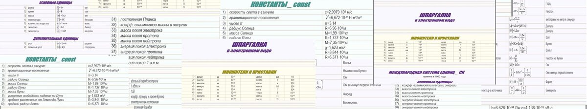 Есть базовый набор исходных формул
