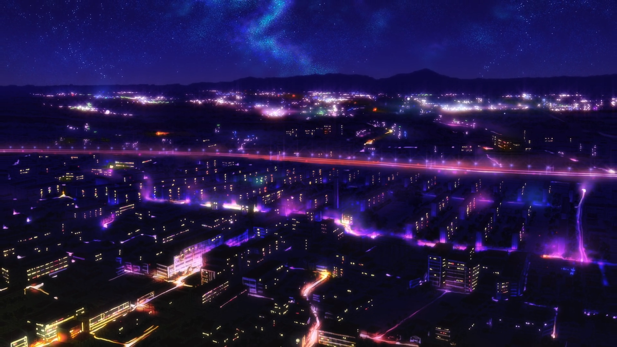 Потрясающая эстетика ночного города из аниме «Песнь ночных сов».