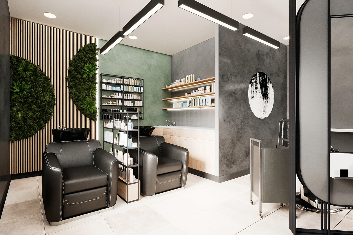 Мойка и колор бар в салоне красоты 