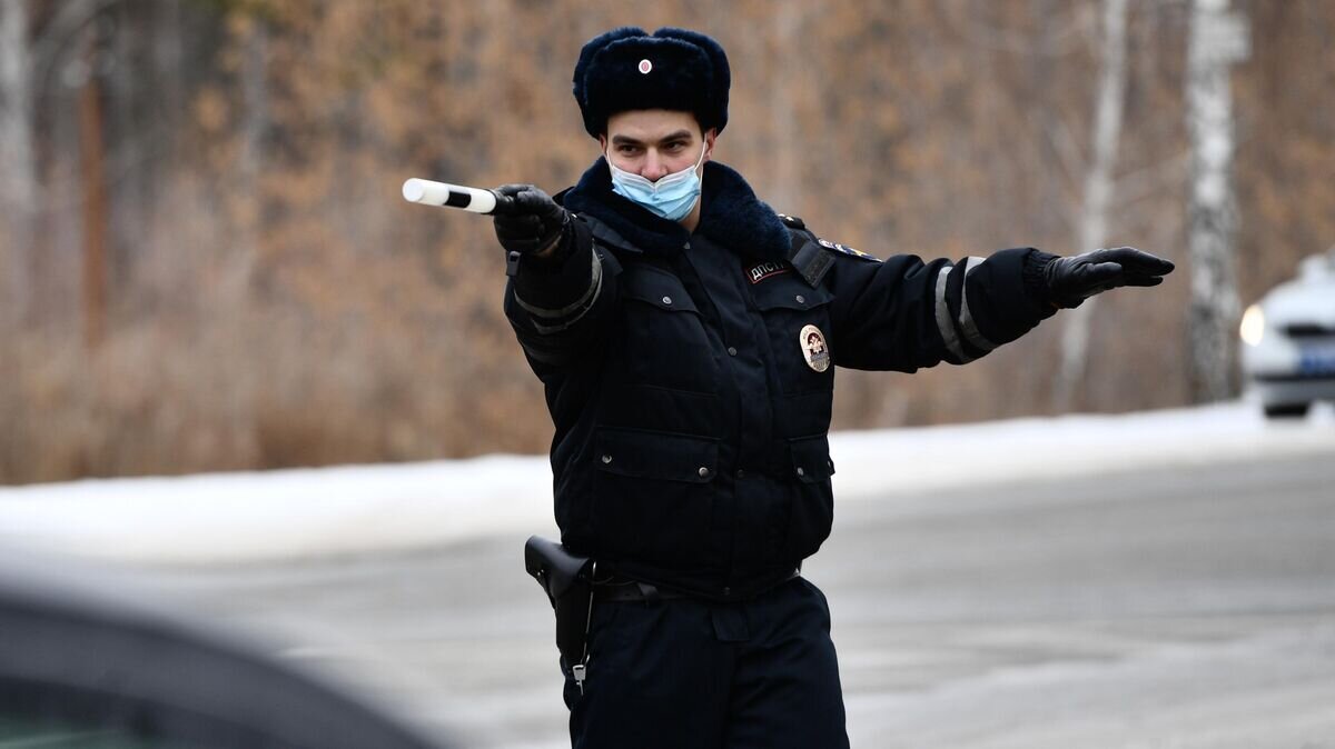    Сотрудник ДПС ГИБДД во время рейда© РИА Новости / Павел Лисицын