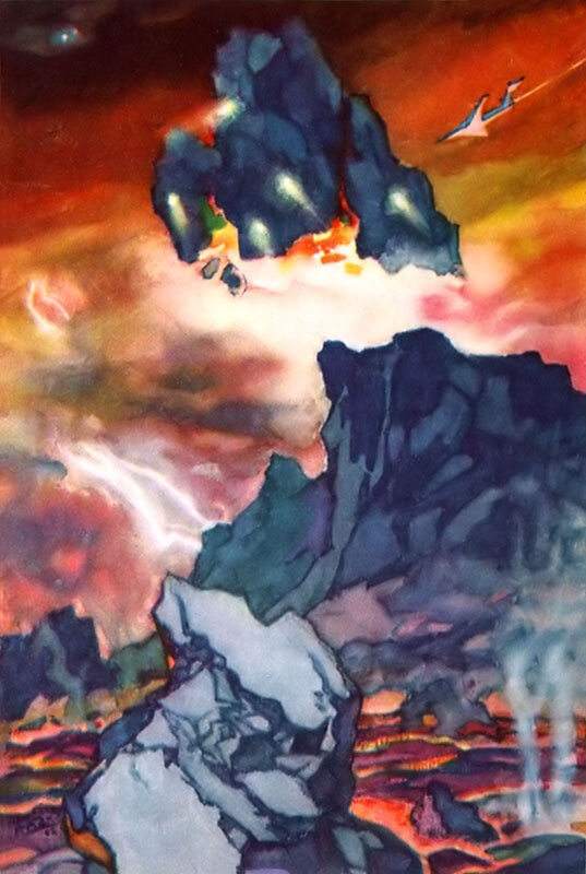 Рис. Н. Кольчицкого. Иллюстрация к книге Георгия Гуревича "Пленники астероида". Изображение взято из открытых источников 