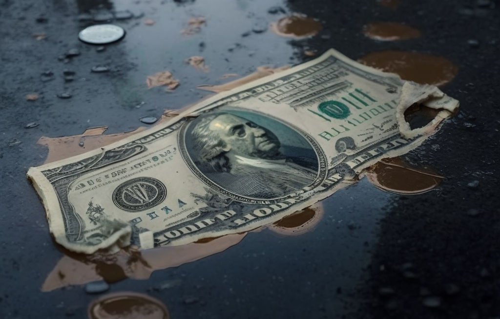 Иллюстрация - фантазия на тему "Доллар приуныл"