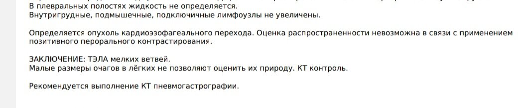 Заключение пересмотра диска КТ, с обследования, проведённого в нашем городе, специалистами в НМИЦ онкологии им Н.Н. Петрова. Скан части документа из личного архива автора. Февраль 2020 г.
