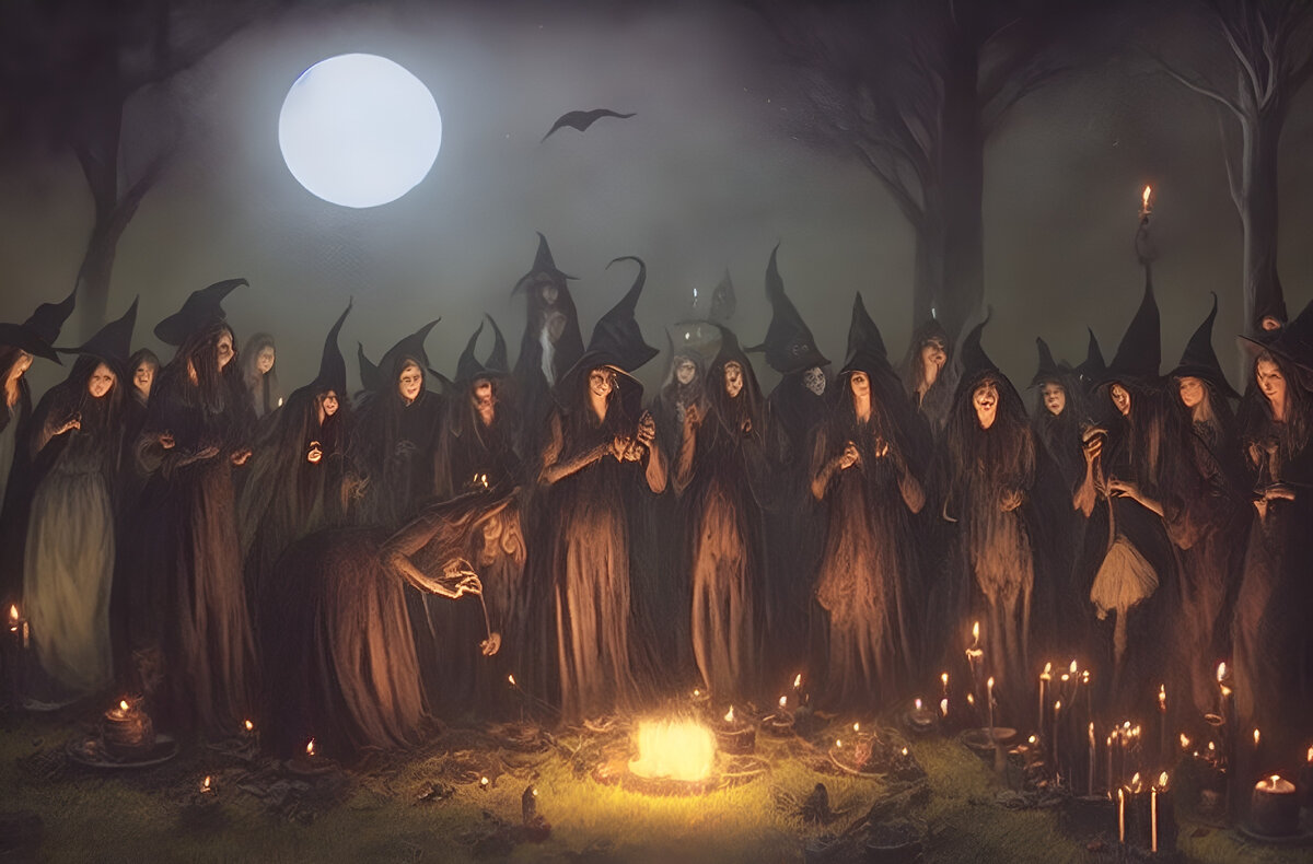 Фото автора - Полуночное сборище ведьм и колдунов, совершающих таинственный ритуал. Не так романтично как хотелось бы, но тоже можно отнести к обряду.