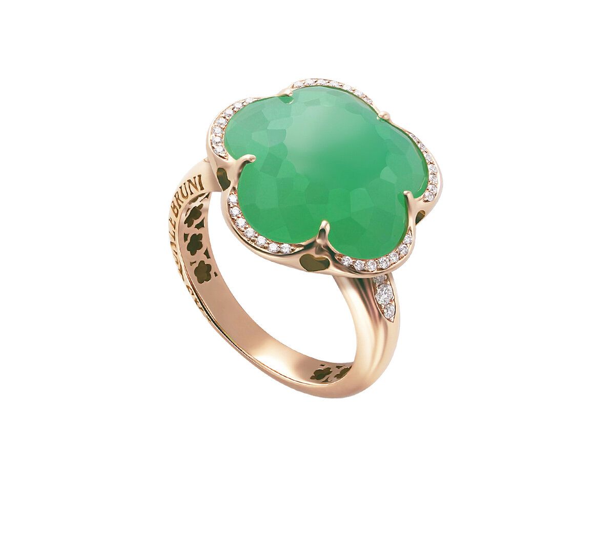 Кольцо Pasquale Bruni Bon Ton из розового золота с бриллиантами и хризопразом