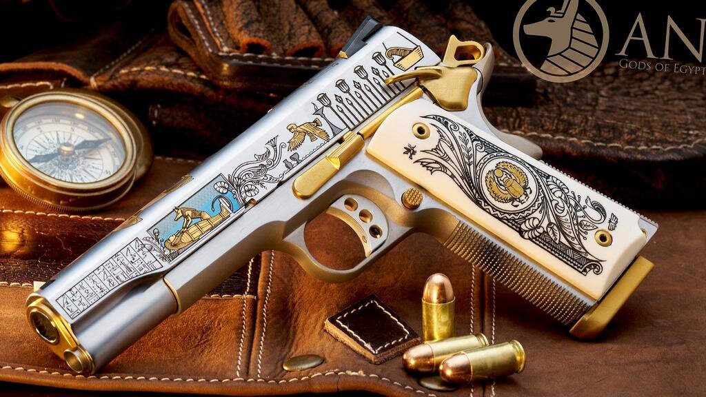 Модель Anubis калибра .45 ACP открывает серию пистолетов SK Guns, посвящённую истории Древнего Египта