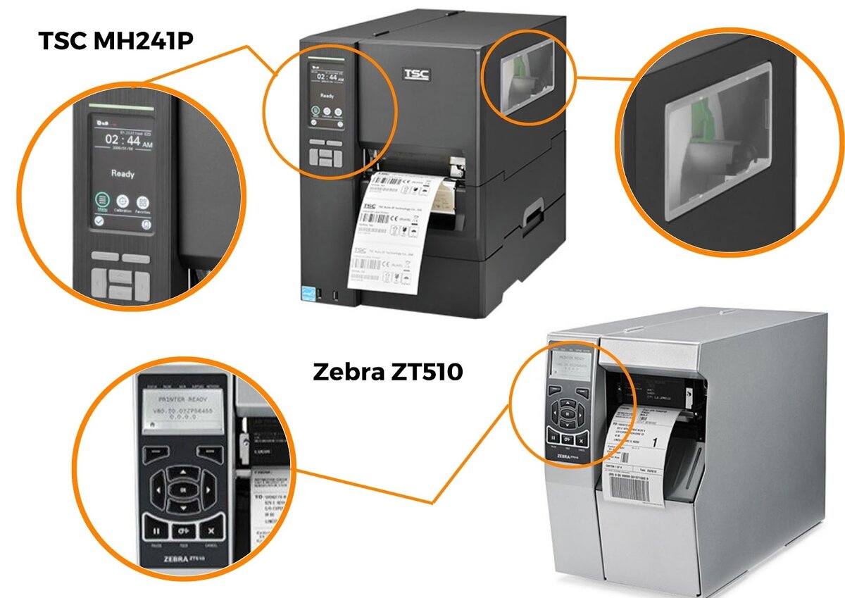 TSC MH241P и Zebra ZT510 