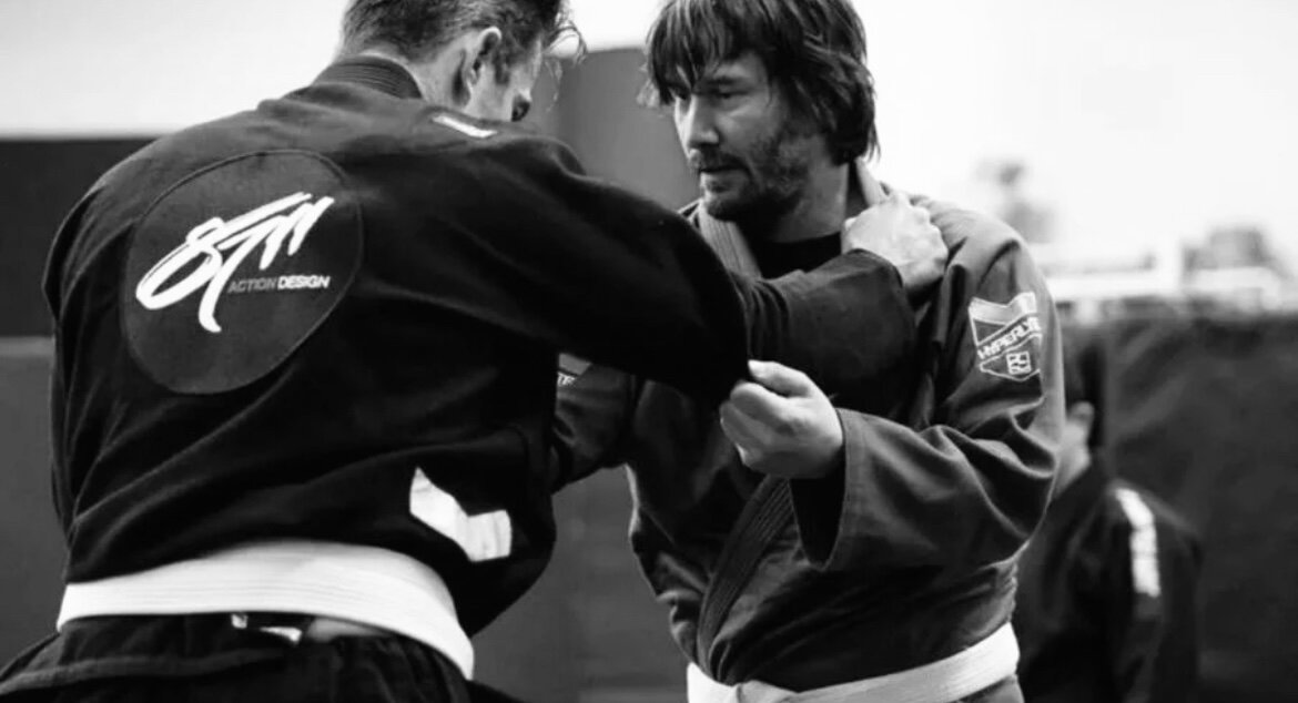 Киану Ривз на репетиции перед съёмками