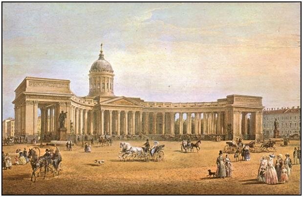 В.С.Садовников. Вид Казанского собора. 1847 г.