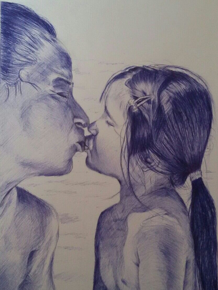 Поцелуй отца и дочери