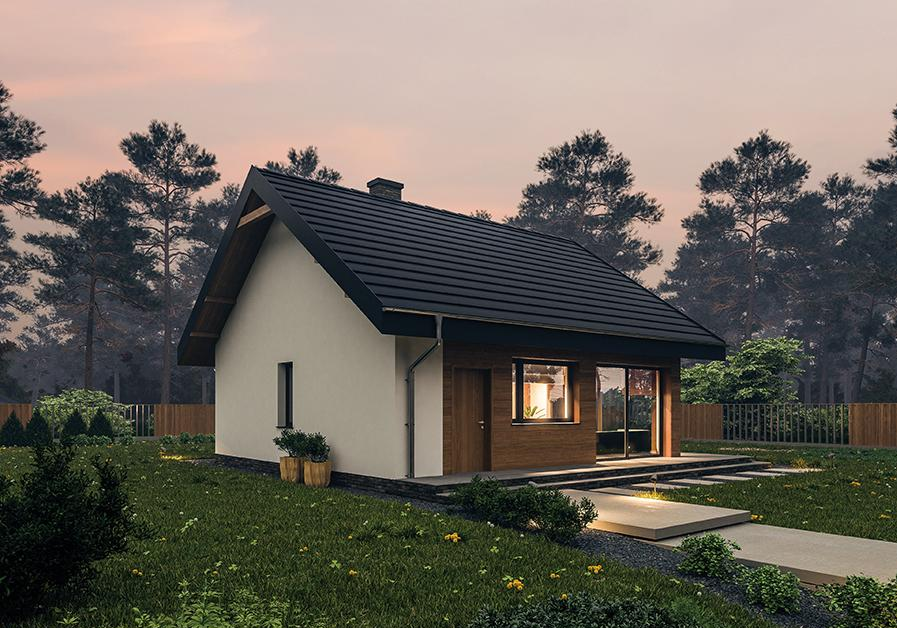 Проект одноэтажного дома 66 м2. Стоимость в статье | Dom Group | Дзен