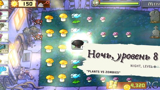 Plants vs zombies - Night Level 8