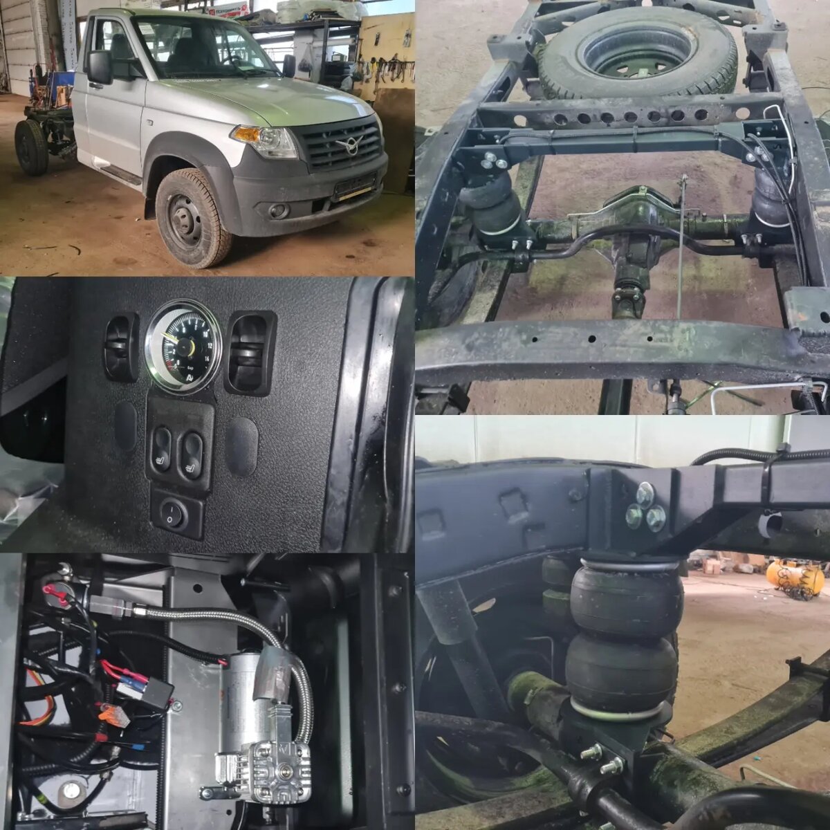 Установка задней пневмоподвески Уаз Профи