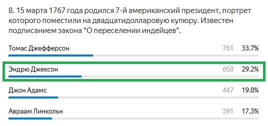 Правильный ответ: Эндрю Джексон