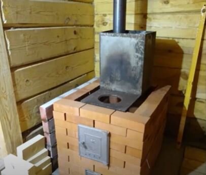 Печь в бане из кирпича