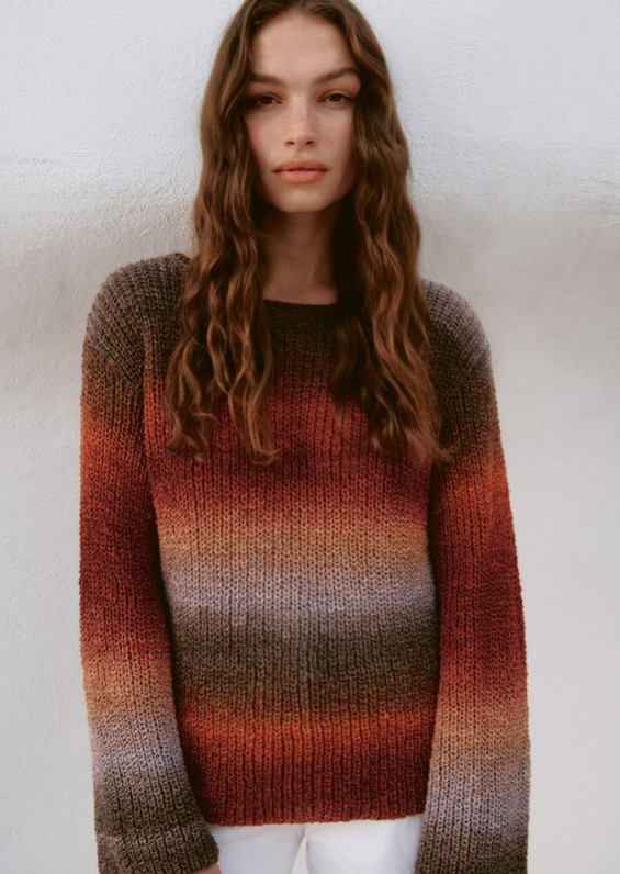 Пуловер из Mare №14 (серо - коричневый / серо - фиолетовый / персик / цвет ржавчины / бургунд)
