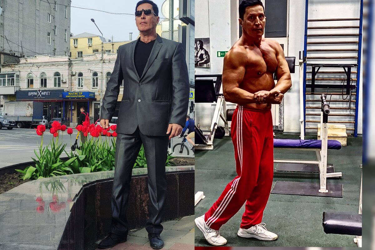 фото автора на улице и в спортзале