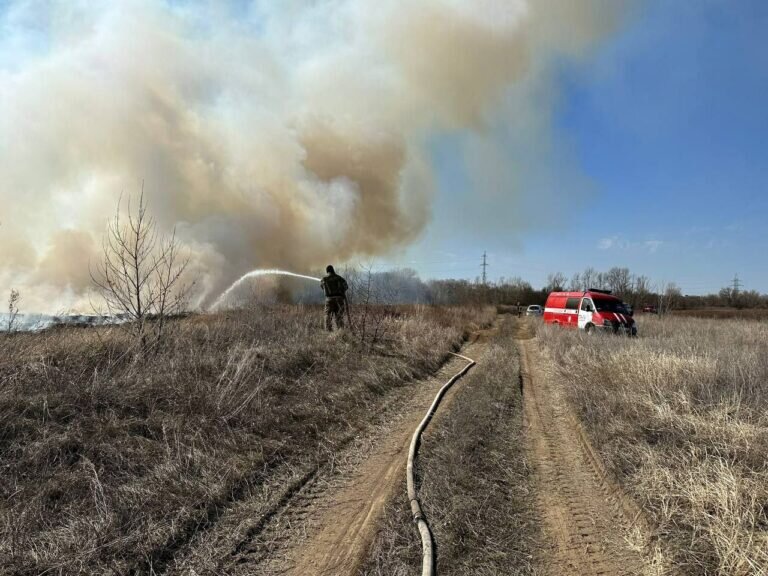    Под Оренбургом у поселка Солнечный локализован ландшафтный пожар Белов Михаил Александрович
