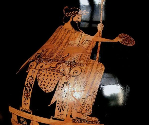 Крёз, царь Лидии. Фрагмент росписи на вазе.