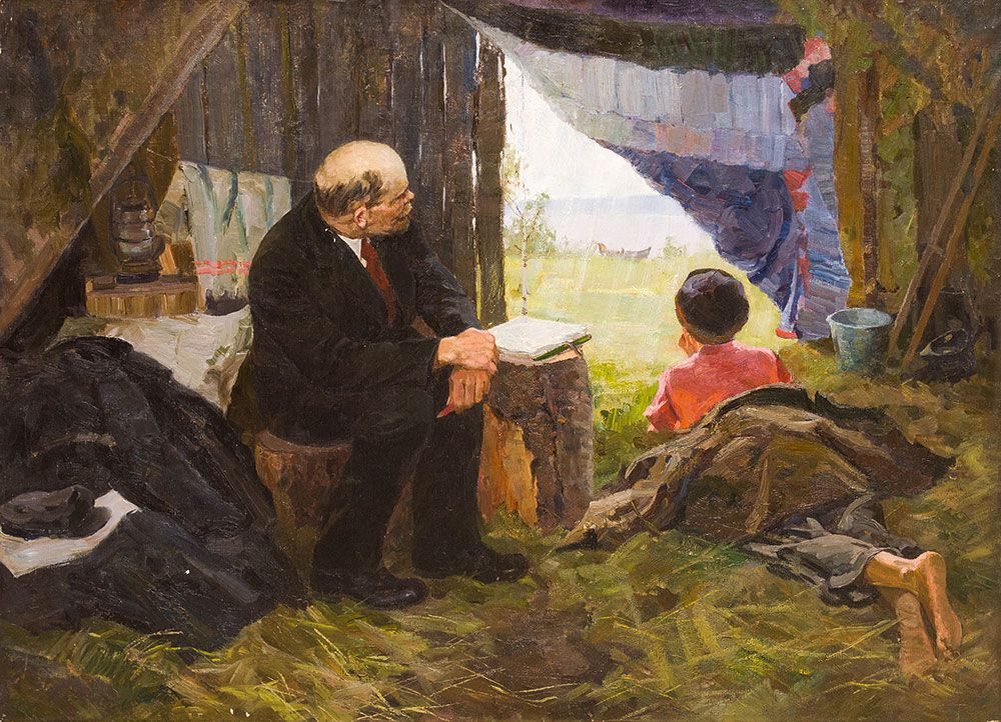 Картине недоставало. Рылов Ленин в разливе. Ленин в разливе картина. Шалаш Ленина в разливе.