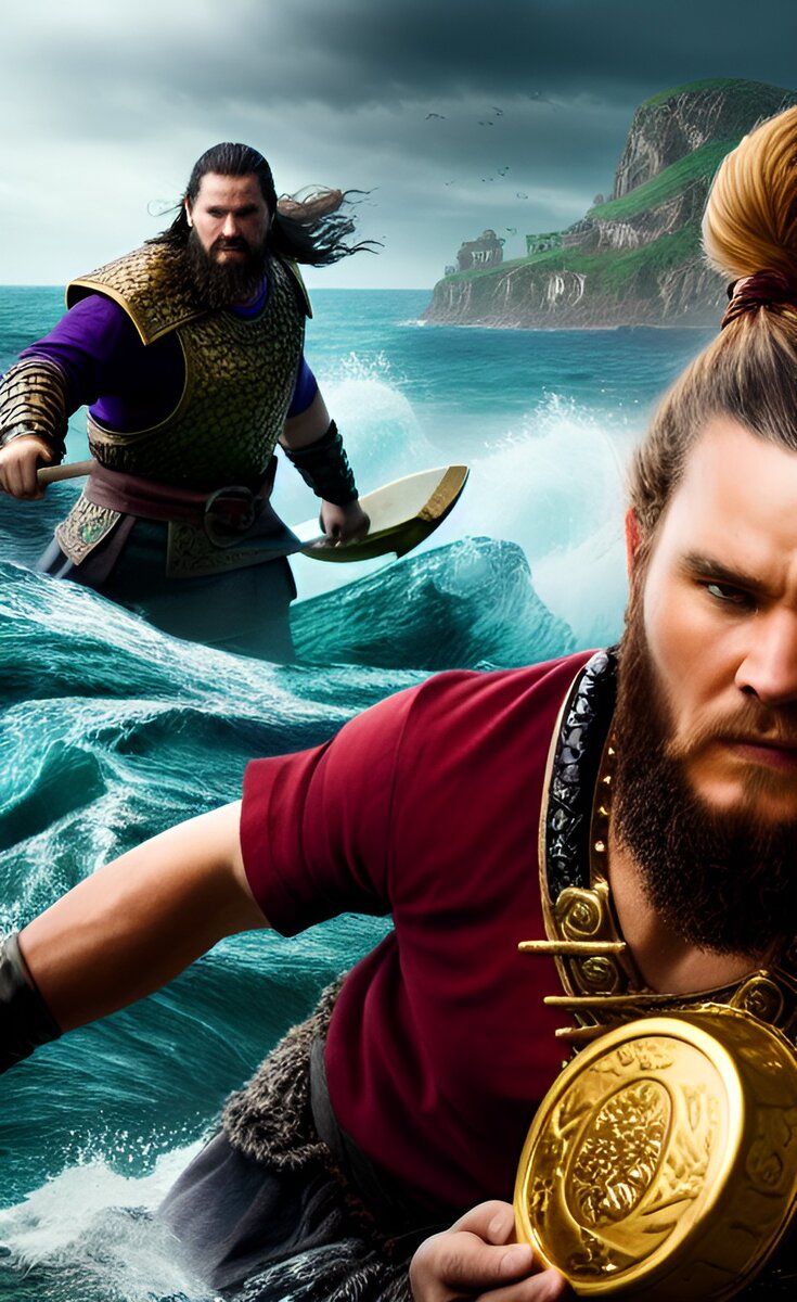 Ради завладения чужим Добром викинги применяли неожиданные набеги. Викингов можно считать основателями морской пехоты. Создано нейросетью ИИ и Безумным Фермером (фото автора).