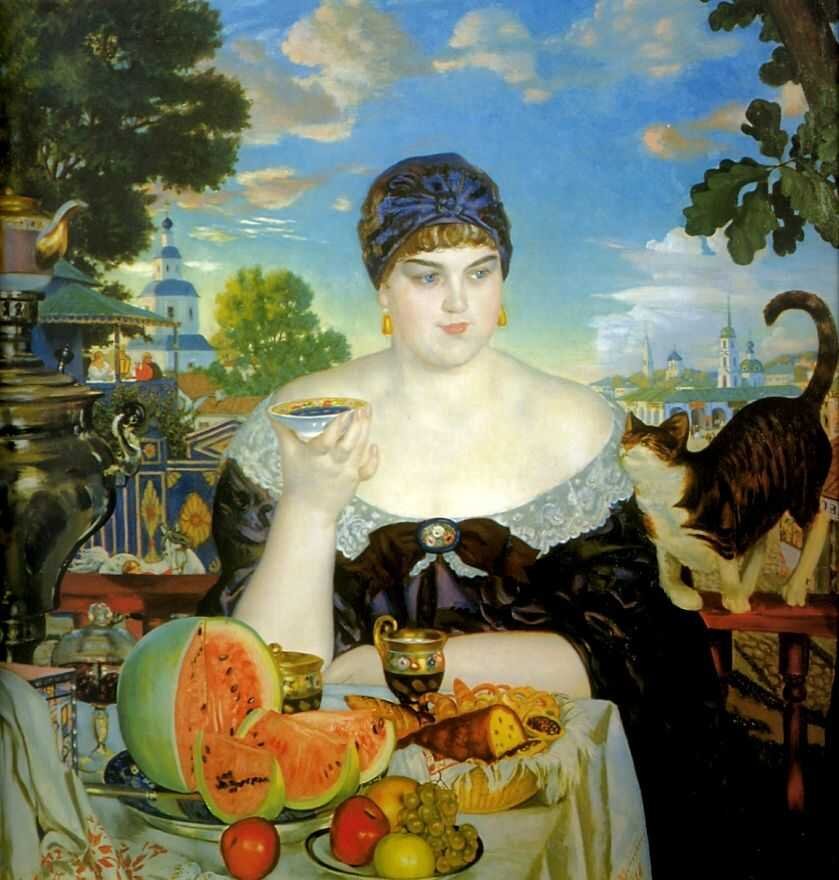 Борис Кустодиев - Купчиха за чаем.
