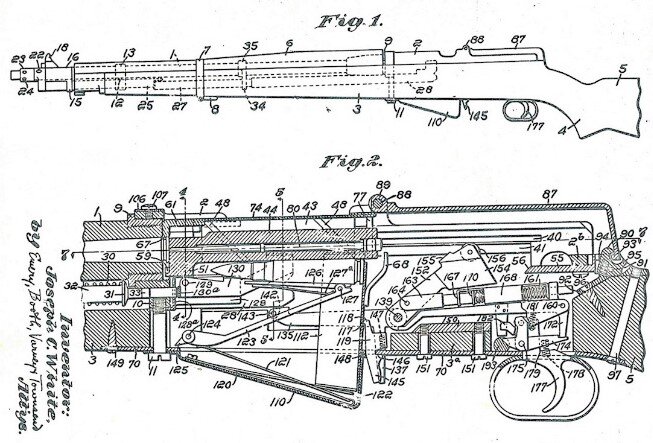 Конструкция винтовки Уайта. Схема из патента.