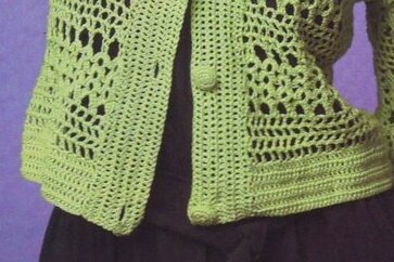 Вязаная кофта с прорезями для пуговиц