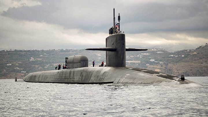 АТОМНАЯ ПОДВОДНАЯ ЛОДКА КЛАССА "ОГАЙО". ФОТО: U.S. NAVY / KEYSTONE PRESS AGENCY / GLOBAL LOOK PRESS 