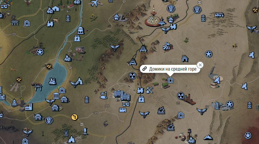 Локация Домики на Средней горе