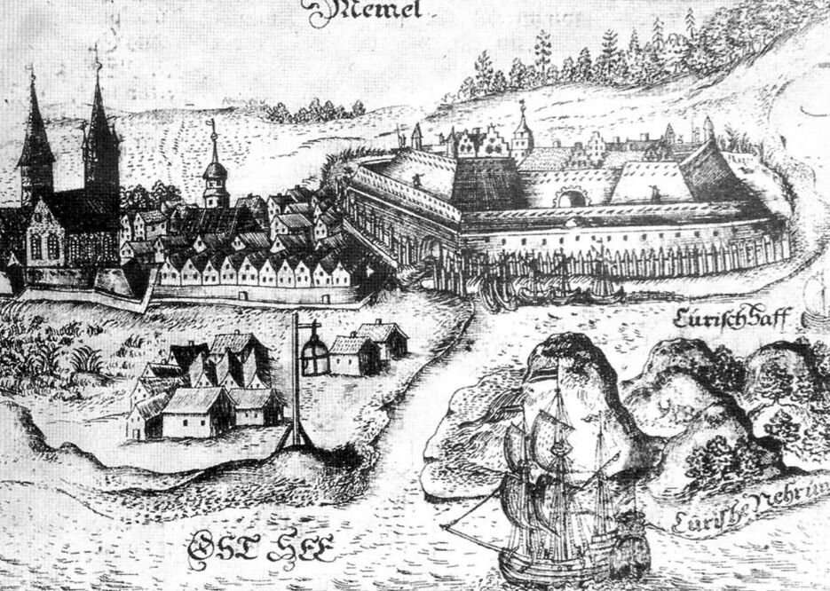 г. Мемель в XVII веке. Гравюра.