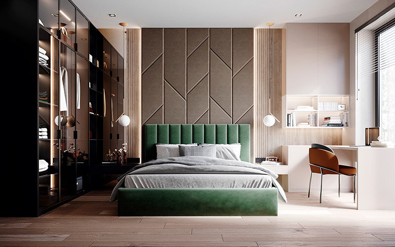 Декоративная штукатурка в спальне: 20 примеров отделки стен, фото и советы по выбору