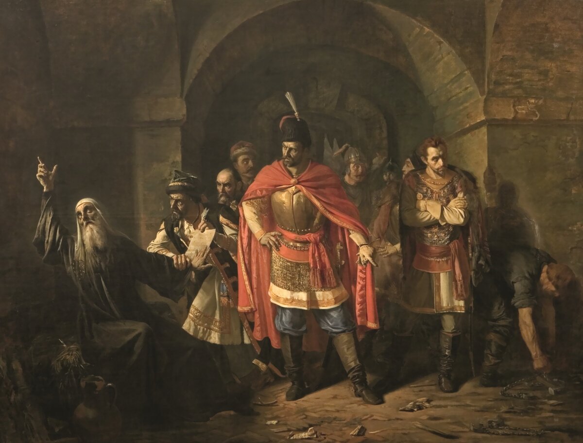 Павел Петрович Чистяков (1832—1919)
Патриарх Гермоген в темнице отказывает полякам подписать грамоту
1960
Холст, масло
НИМ РАХ