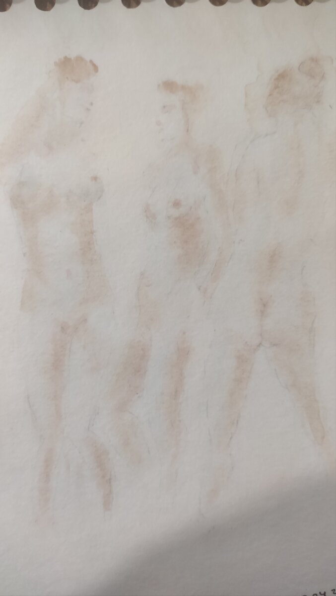 Обнаженная акварель 