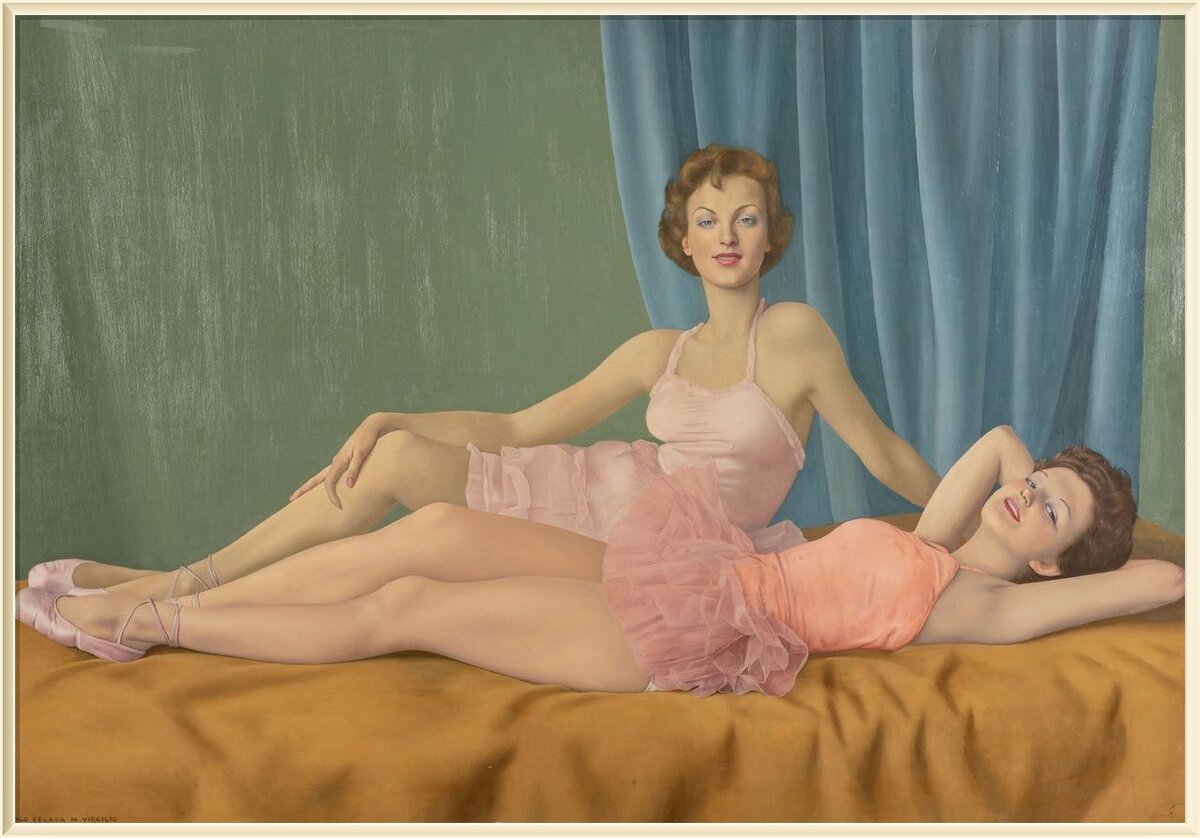    © Уго Челада да Вирджилио / Ugo Celada da Virgilio / 1895 - 1995 / Италия / Балерина в натуральную величину / масло на доске 35,43x51,18 дюймов 90x130
