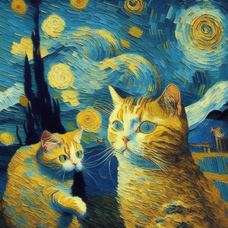 Картина в стиле Ван Гога. Здесь и далее сгенерировала здесь: https://www.sberbank.com/promo/kandinsky/