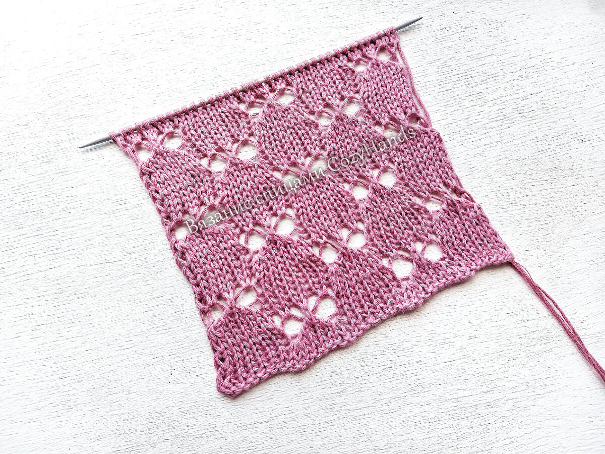 Ажурный узор для вязания туник, джемперов, топов, палантинов