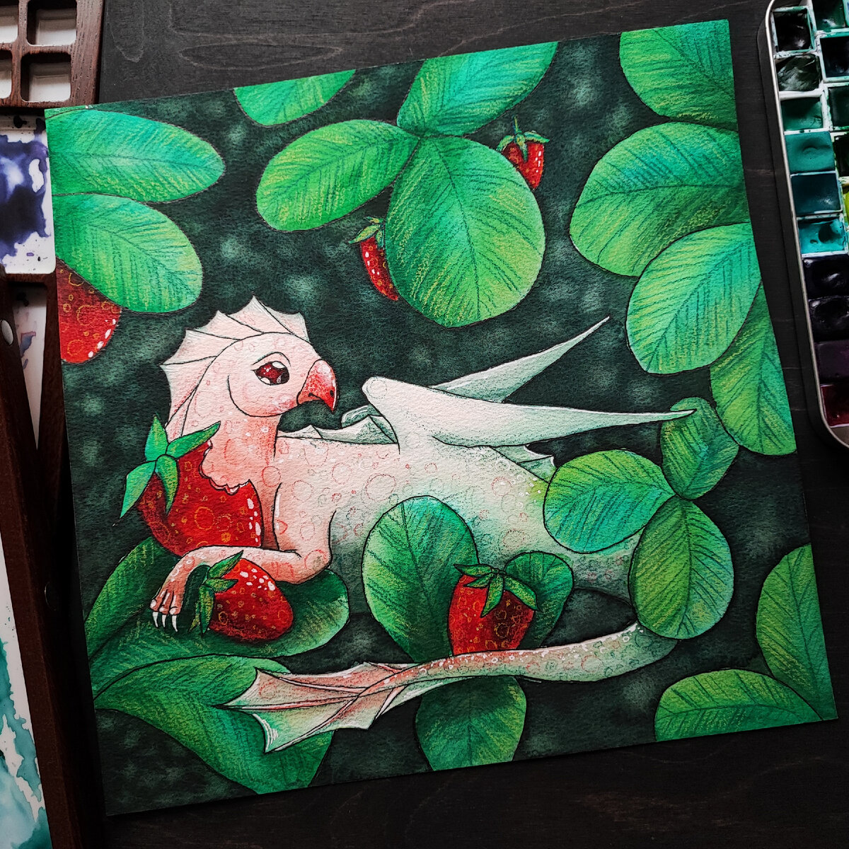 Акварельная иллюстрация в смешанной технике на Хорошем акварельном хлопке от Baohong