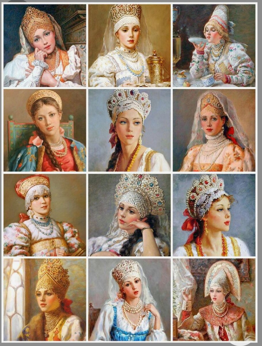 Русские красавицы в головных уборах