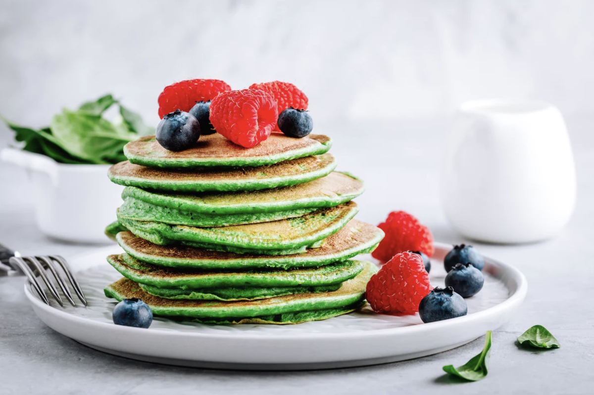 Зелёные блинчики со шпинатом