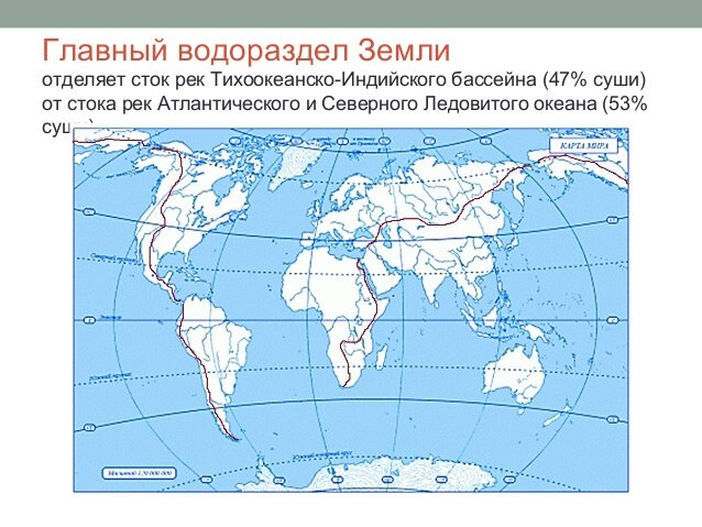 Карта материков и рек