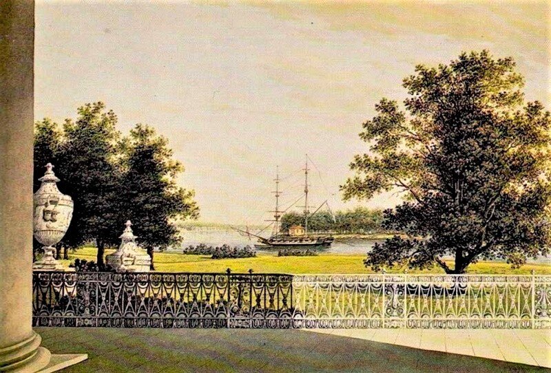Максим Никифорович Воробьев - Вид с террасы Елагина, 1823 г