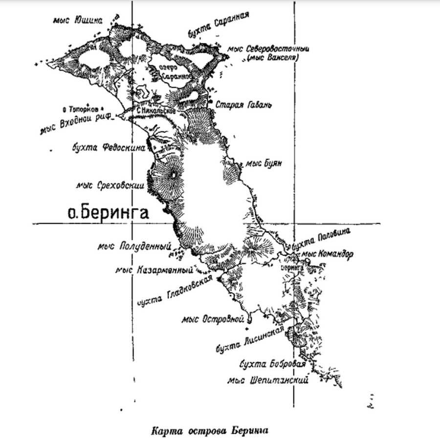 Карта острова командорские острова