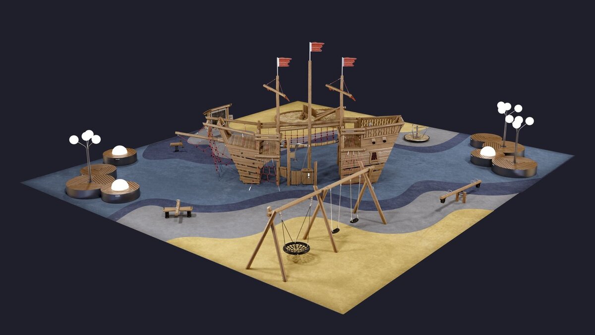 3d-визуализация проекта детской площадки Шелби