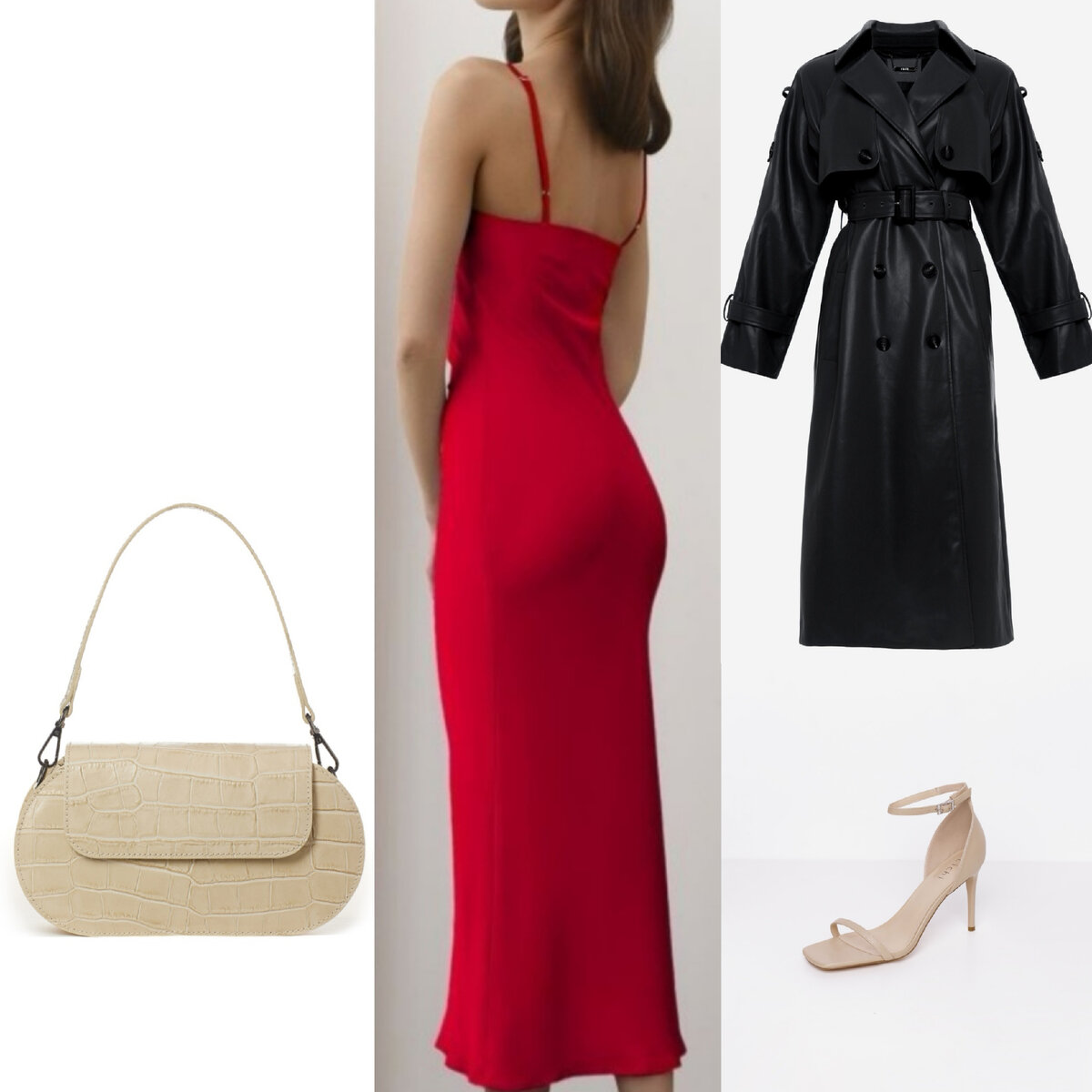 Платье - Wildberries. 
Тренч - lichi. 
Босоножки - lichi. 
Сумка-aprell shop. 