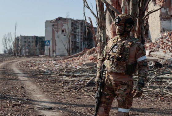    Донецкая область. Артемовск (Бахмут). Боец ЧВК «Вагнер»
