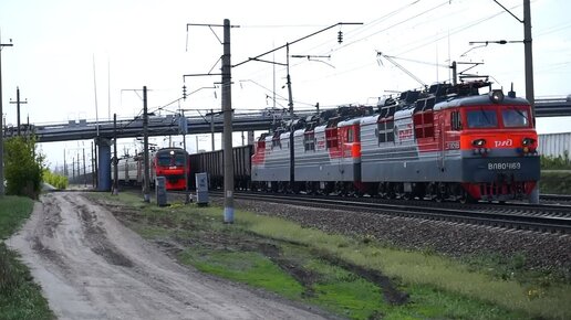 Электровоз ВЛ80С-1091/1169А и ЭД9М-0139. Наперегонки в разные стороны.