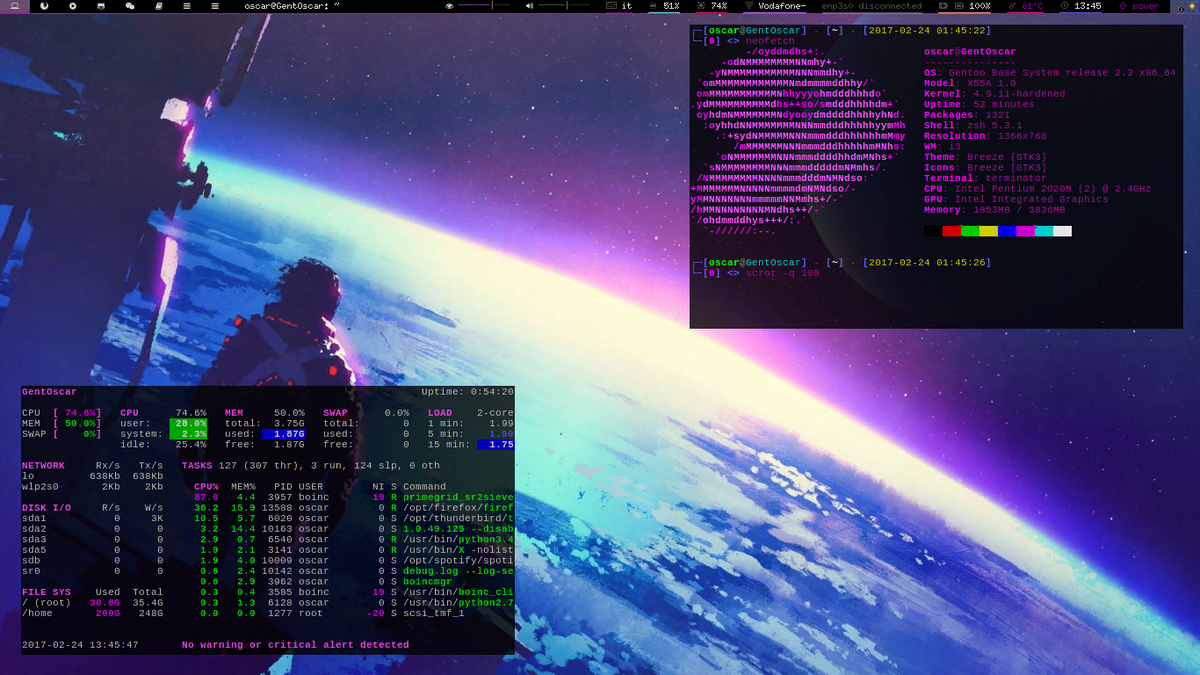 Gentoo Linux с оконным менеджером i3