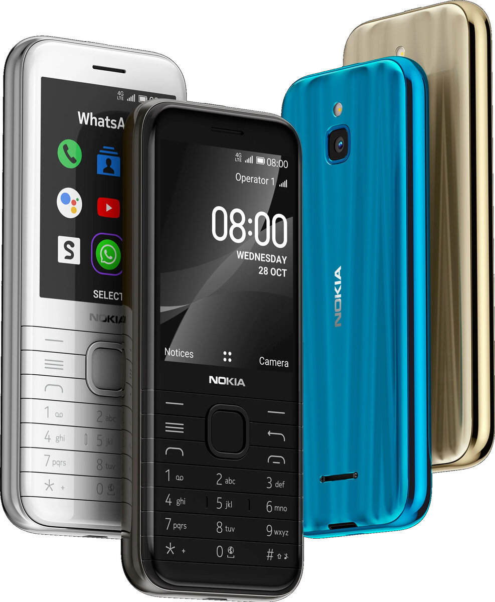 Nokia 8000 4G — стильный кнопочный смартфон на KaiOS