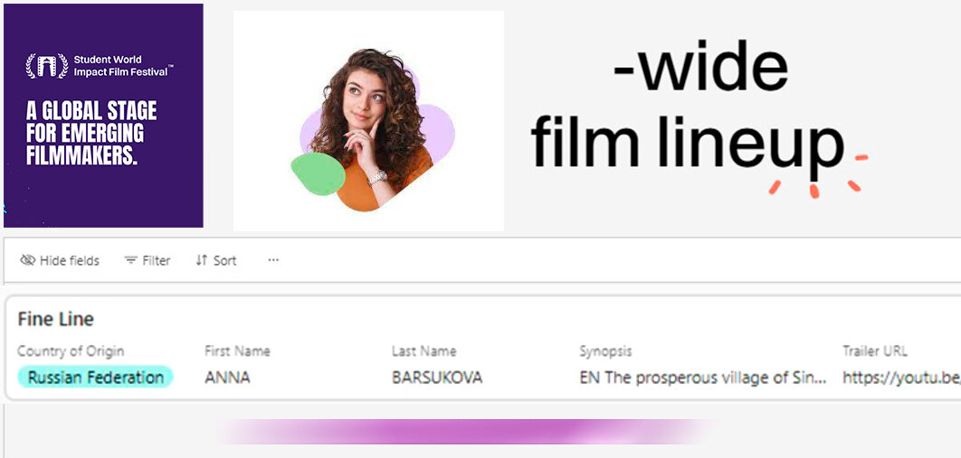 "Fine Line" в списке фильмов, отобранных для показа (скриншот с сайта фестиваля).